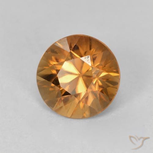 2.02ct 天然 ディープオレンジ ジルコン, ラウンド, VVS-VS