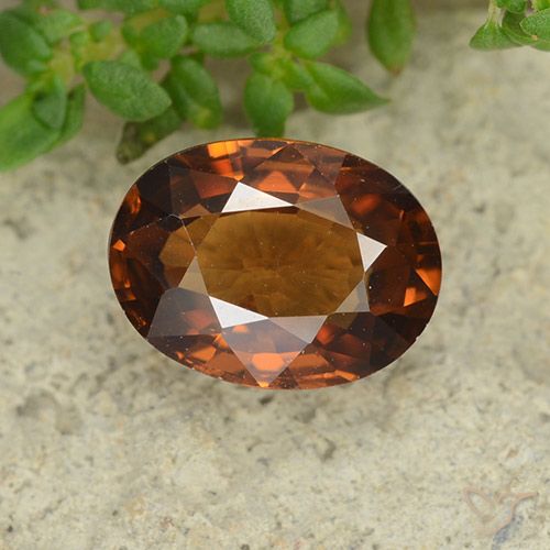 1.69ct 天然 ミディアムダークオレンジ ジルコン, 楕円形, VS