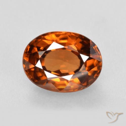 2.16ct 天然 ディープオレンジ ジルコン, 楕円形, VVS-VS