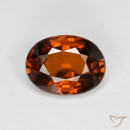 1.85ct 天然 赤みがかったオレンジ ジルコン, 楕円形, VVS