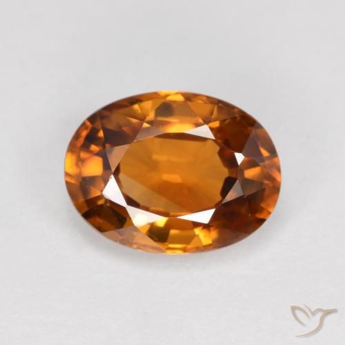 1.98ct 天然 ミディアムダークオレンジ ジルコン, 楕円形, VVS-VS