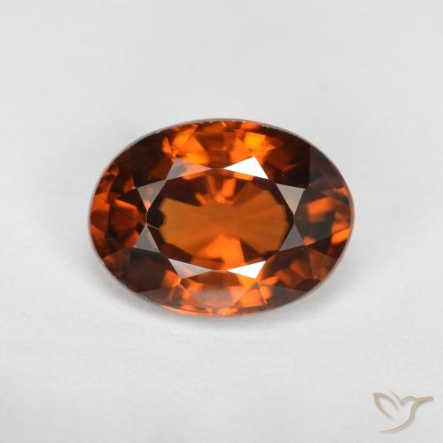 1.75ct 天然 ダークオレンジ ジルコン, 楕円形, VVS-VS