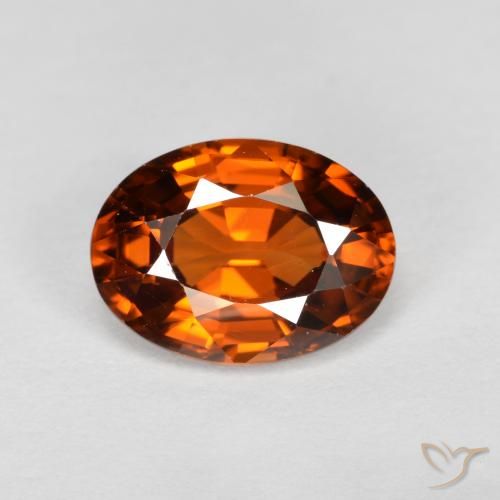 1.74ct 天然 ダークオレンジ ジルコン, 楕円形, VVS