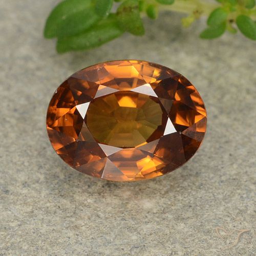 2.00ct 天然 ミディアムダークオレンジ ジルコン, 楕円形, VVS-VS