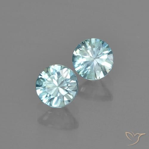Shop natural 1.02ct 薄いアクアブルー ジルコン gems, ラウンド, from カンボジア at GemSelect. In stock, global shipping!
