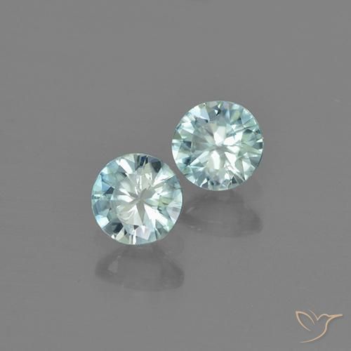 Shop natural 0.89ct 薄いアクアブルー ジルコン gems, ラウンド, from カンボジア at GemSelect. In stock, global shipping!