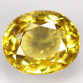 1.96カラットの天然ゴールデンジルコン（7.7×6 mm・オーバルカット）