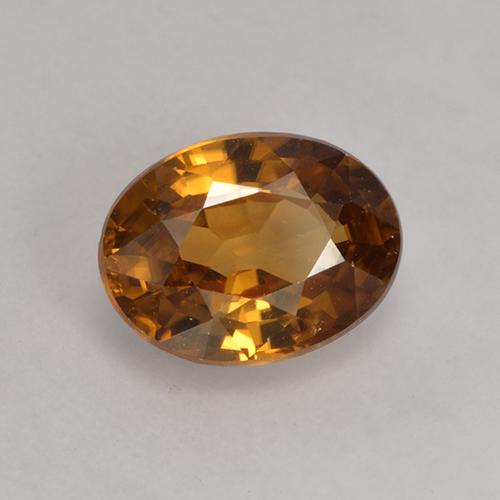 1.75カラットの天然オレンジブラウンジルコン（7.9×5.8 mm・オーバルカット）