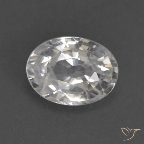 2.94ct 天然 ウォームホワイト ジルコン, 楕円形, VVS-VS