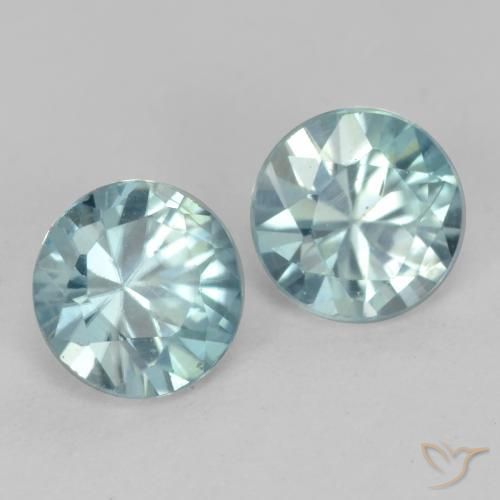 Shop natural 1.11ct 薄いアクアブルー ジルコン gems, ラウンド, from カンボジア at GemSelect. In stock, global shipping!