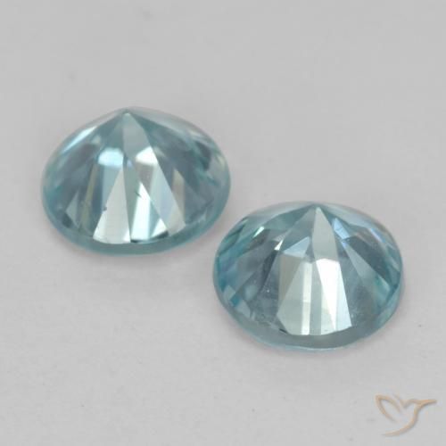 Shop natural 1.11ct 薄いアクアブルー ジルコン gems, ラウンド, from カンボジア at GemSelect. In stock, global shipping!