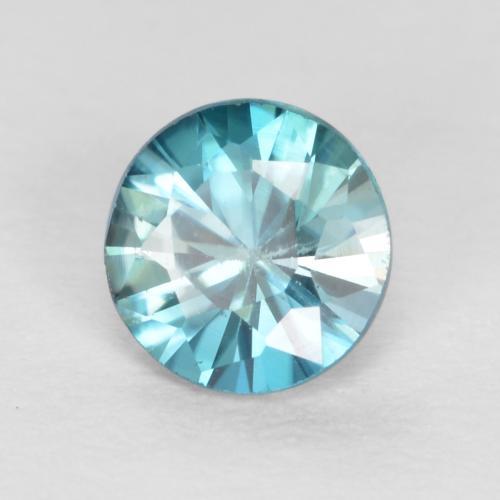 0.53カラットの天然濃いアクアブルージルコン（4.61 mm・ラウンドカット）