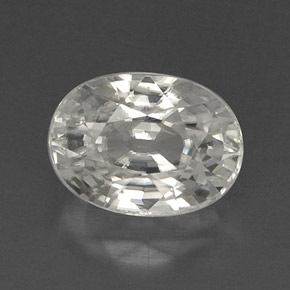 9.71カラットの天然ホワイトジルコン（12.6×9.2 mm・オーバルカット）