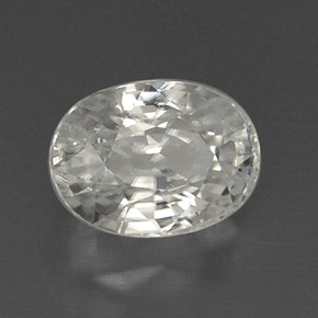 9.71カラットの天然ホワイトジルコン（12.6×9.2 mm・オーバルカット）