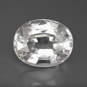9.99カラットの天然ホワイトジルコン（13.2×10.5 mm・オーバルカット）