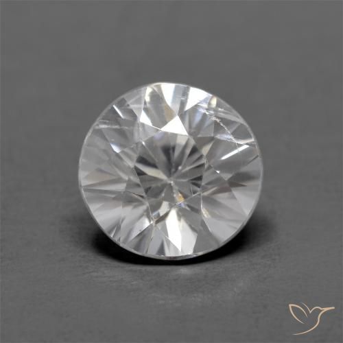 1.26ct 天然 ホワイト ジルコン, ラウンド, VS