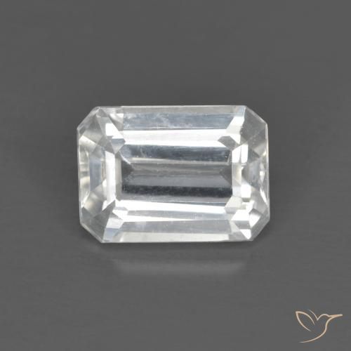 1.58ct 天然 ホワイト ジルコン, エメラルドカット, VVS