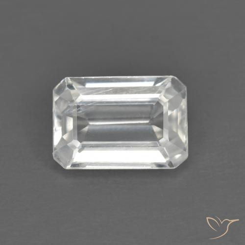 1.45ct 天然 ホワイト ジルコン, エメラルドカット, VVS-VS