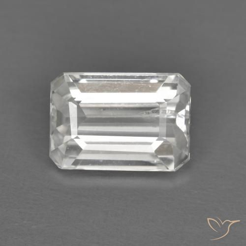 1.55カラットの天然ホワイトジルコン、八角形 / エメラルドカット、VS