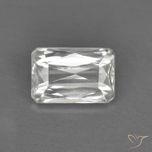 1.32ct 天然 ホワイト ジルコン, エメラルドカット, VVS