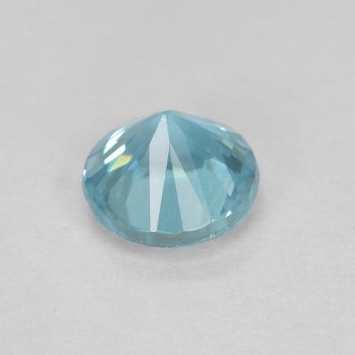 0.39カラットの天然薄い緑がかった青ジルコン（3.95 mm・ラウンドカット）