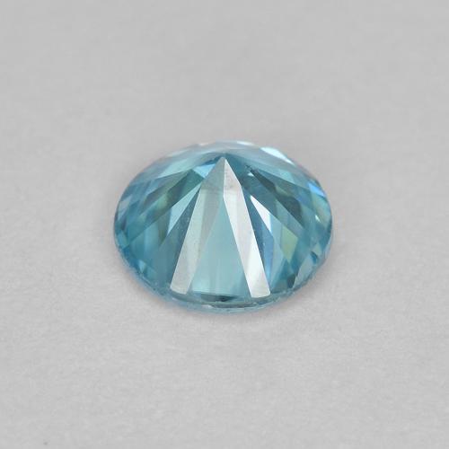 0.53カラットの天然薄い緑がかった青ジルコン（4.63 mm・ラウンドカット）