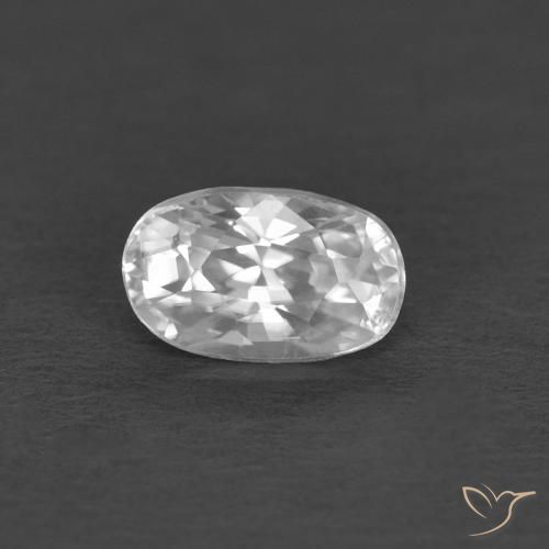 0.50ct 天然 ホワイト ジルコン, 楕円形, VVS-VS