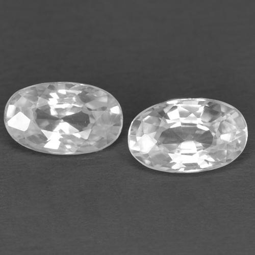 0.72 カラット ホワイト ジルコン、5.1 x 3.2 mm オーバル カット、カンボジア産, Photo A