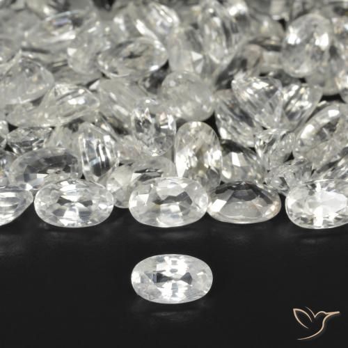 0.39ct 天然 ウォームホワイト ジルコン, 楕円形, VVS-VS