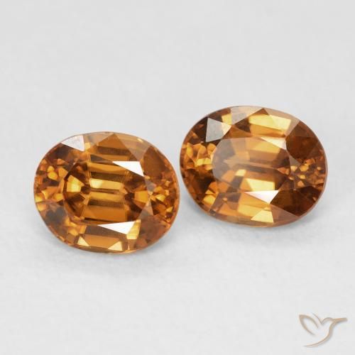2.03ctw 天然 Medium Dark-Orange ジルコン, 楕円形, VVS