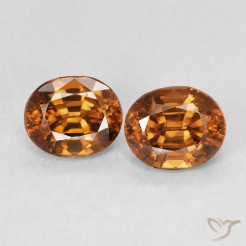 2.22ctw 天然 Medium Dark-Orange ジルコン, 楕円形, VS