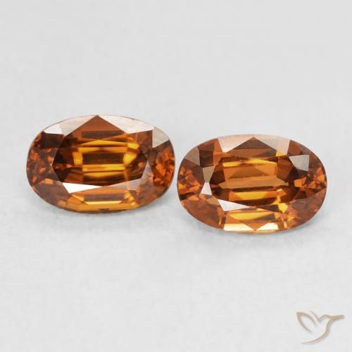 1.64ctw 天然 Medium Dark-Orange ジルコン, 楕円形, VVS-VS