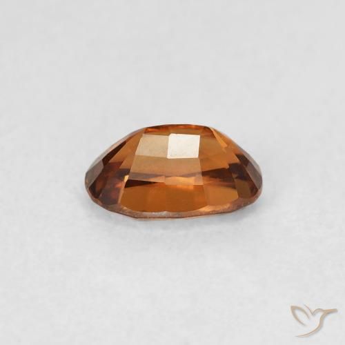0.82カラットの天然Medium Dark-Orangeジルコン、楕円形、VVS