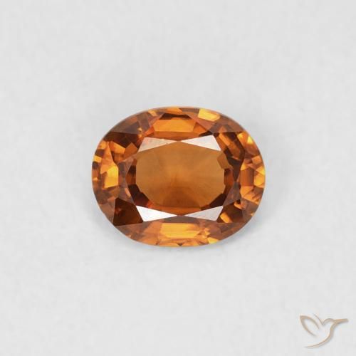0.45ct 天然 アースオレンジ ジルコン, 楕円形, VVS