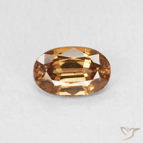0.77ct 天然 茶色がかったオレンジ ジルコン, 楕円形, VVS