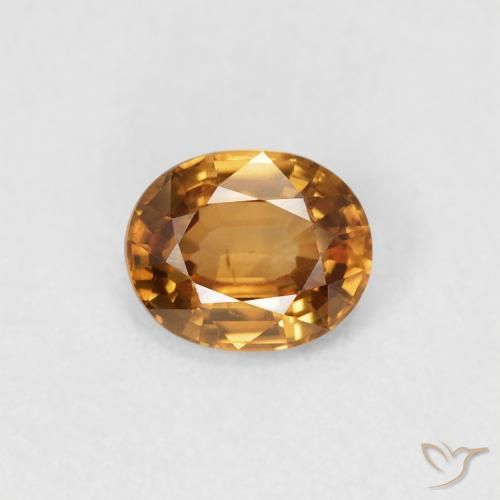 0.94ct 天然 ミディアムオレンジ ジルコン, 楕円形, VVS