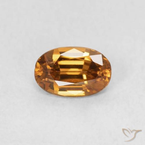 0.75ct 天然 オレンジブラウン ジルコン, 楕円形, VVS