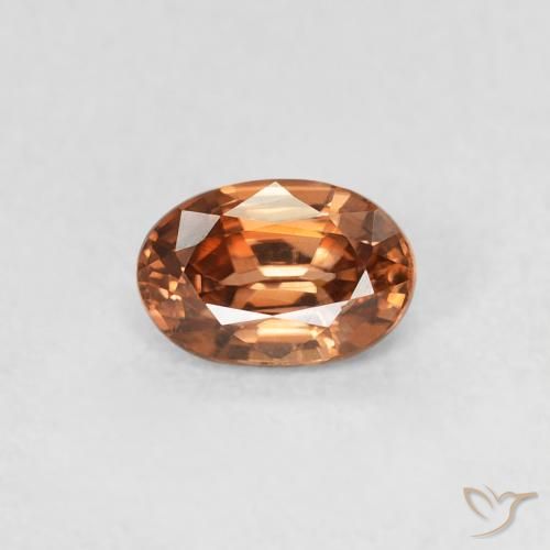 0.67ct 天然 ディープオレンジ ジルコン, 楕円形, VVS