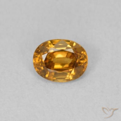 0.59ct 天然 オレンジブラウン ジルコン, 楕円形, VVS-VS