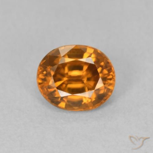 1.04ct 天然 茶色がかったオレンジ ジルコン, 楕円形, VVS-VS