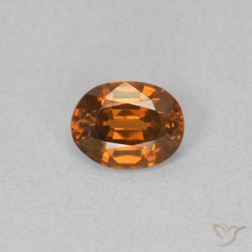 0.59ct 天然 ディープオレンジ ジルコン, 楕円形, VVS-VS