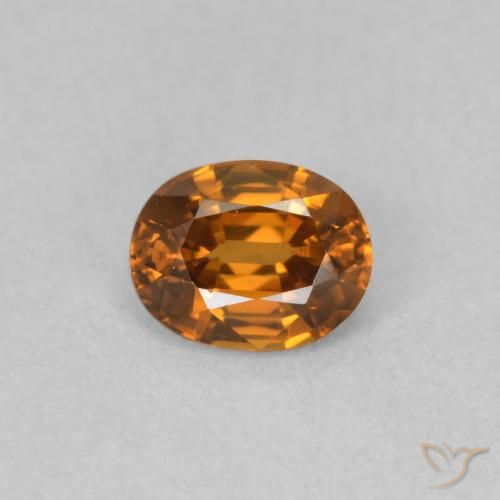 0.60ct 天然 ディープオレンジ ジルコン, 楕円形, VVS-VS
