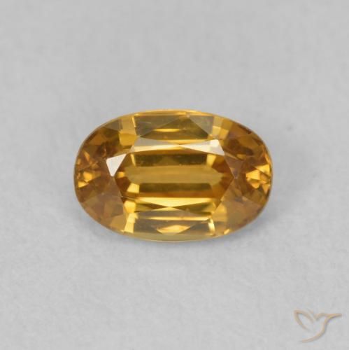 0.78ct 天然 ディープオレンジ ジルコン, 楕円形, VVS-VS