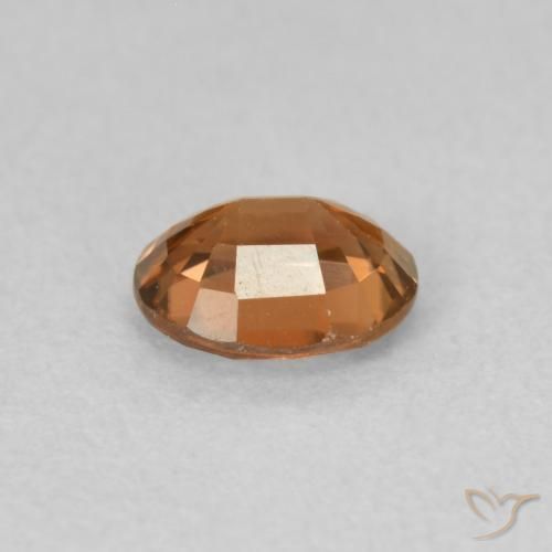 0.87カラットの天然Medium Dark-Orangeジルコン、楕円形、VVS-VS