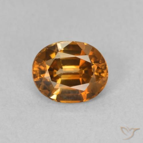 1.06ct 天然 アースオレンジ ジルコン, 楕円形, VVS-VS