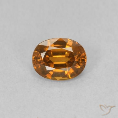 0.63ct 天然 ミディアムオレンジ ジルコン, 楕円形, VVS-VS