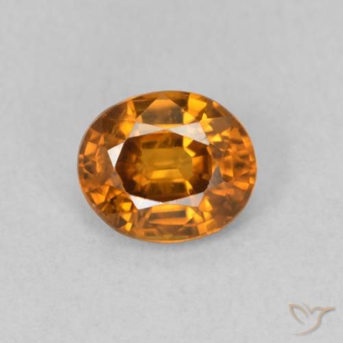 0.98ct 天然 ミディアムオレンジ ジルコン, 楕円形, VVS-VS