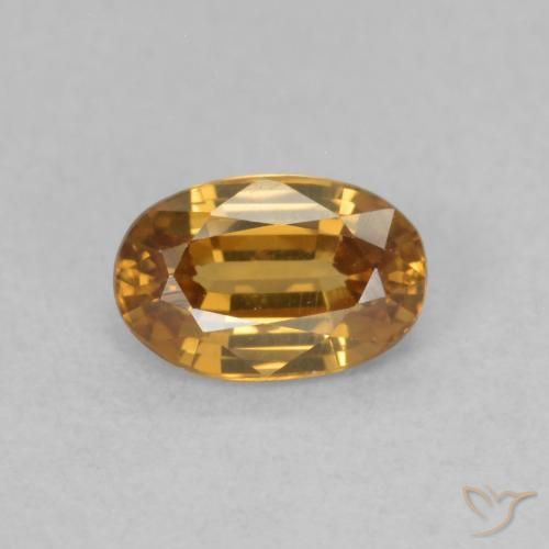 0.77ct 天然 ゴールドブラウン ジルコン, 楕円形, VVS-VS