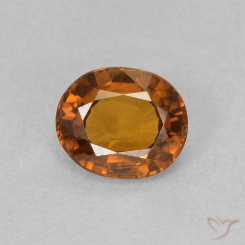 0.88ct 天然 ディープオレンジ ジルコン, 楕円形, VVS-VS