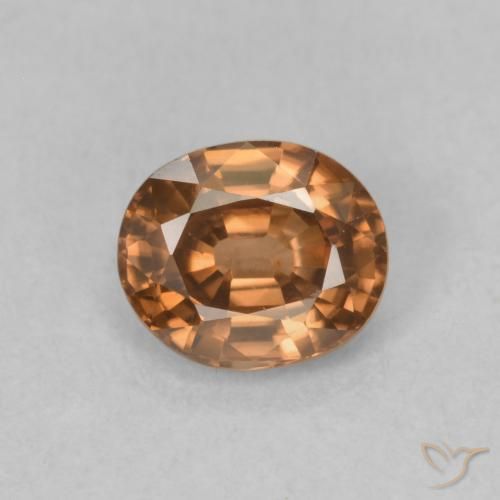 1.02ct 天然 ディープオレンジ ジルコン, 楕円形, VVS-VS